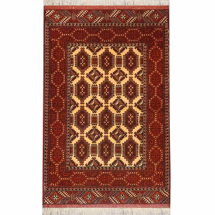 فرش دستبافت یک و نیم متری طرح لوزی کد AA472