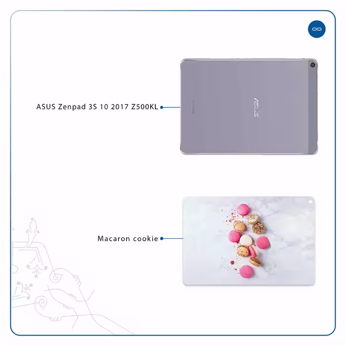 برچسب پوششی ماهوت مدل Macaron cookie مناسب برای تبلت ایسوس Zenpad 3S 10 2017 Z500KL