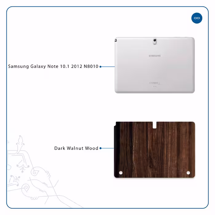 برچسب پوششی ماهوت مدل Dark Walnut Wood مناسب برای تبلت سامسونگ Galaxy Note 10.1 2012 N8010
