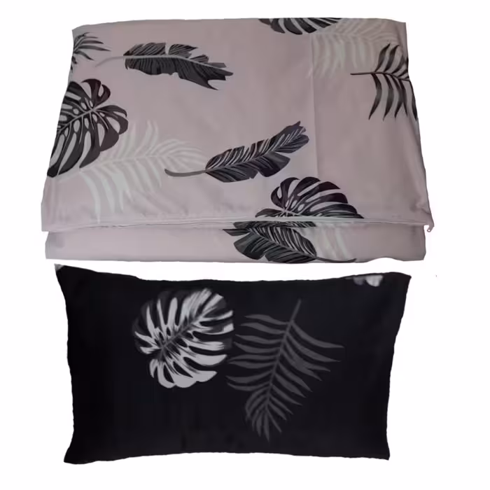 سرویس ملحفه طرح برگ انجیر گرمسیری کد ni07017 یک نفره دو تکه