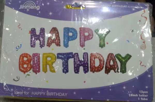بادکنک فویلی Happy Birthday طلایی و نقره ای