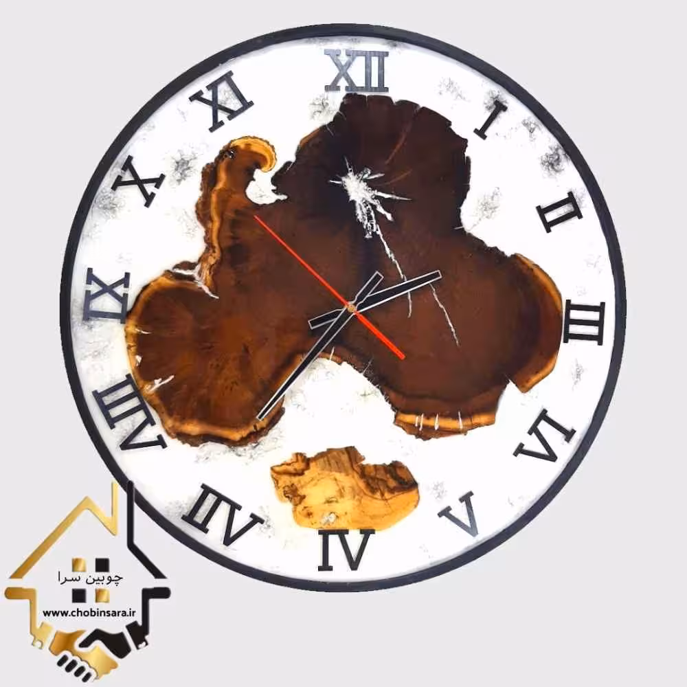 ساعت دیواری چوب و رزین قطر 55