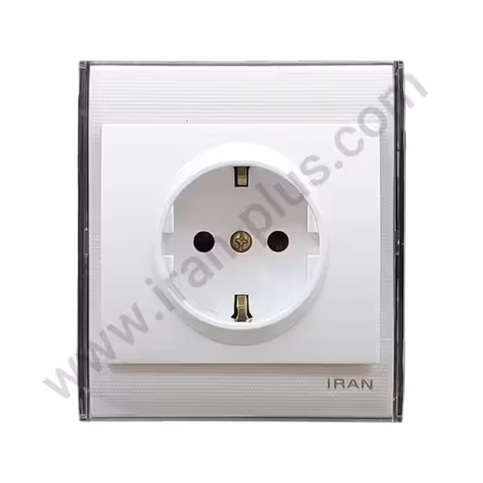 پریز برق ارت دار مدل ایران 2008 سفید