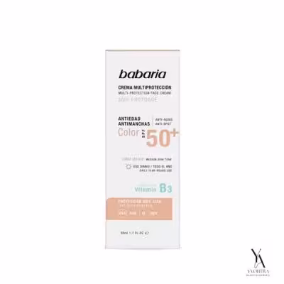 کرم ضدآفتاب، ضدچروک و ضدلک رنگی باباریا BABARIA با SPF50 حجم 50 میل