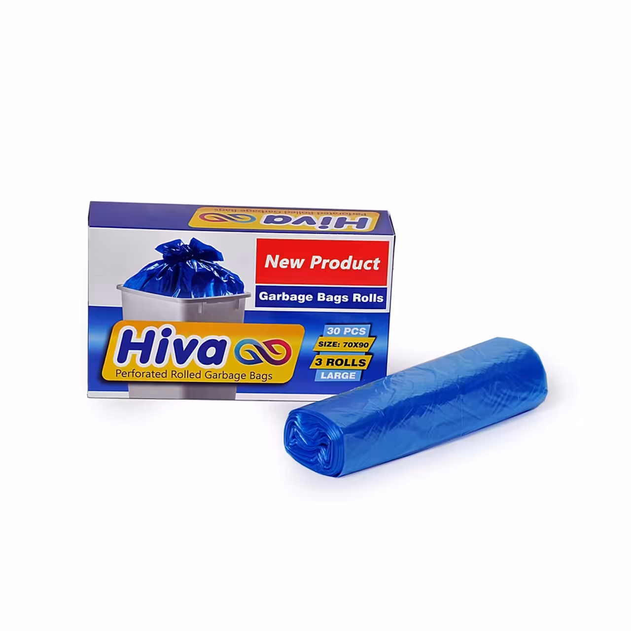 کیسه زباله هیوا مدل سه رول سایز بزرگ 30 عددی