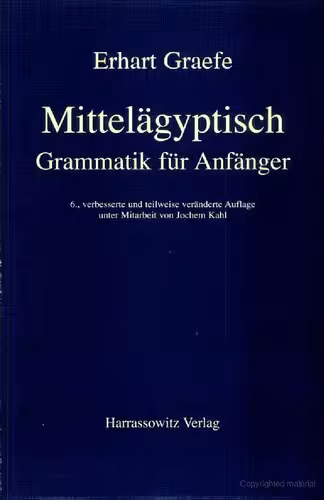 خرید و دانلود نسخه کامل کتاب Mittelägyptische Grammatik für Anfänger