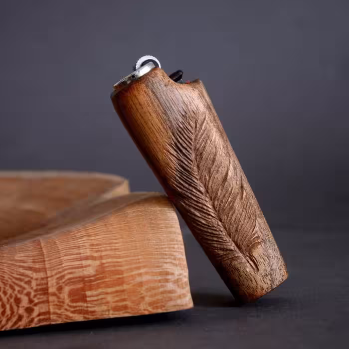 فندک سنگی طرح پر عقاب دستساز چوبی کد 102493