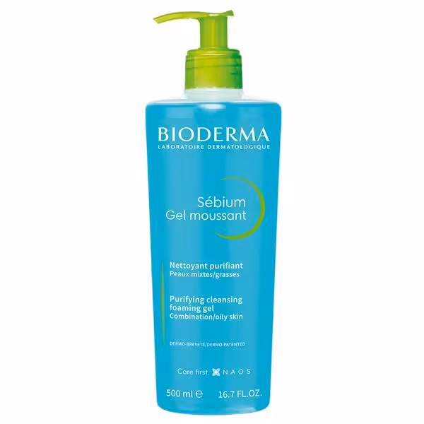 ژل شست‌وشوی صورت بایودرما مخصوص پوستهای چرب و مختلط bioderma face cleansing