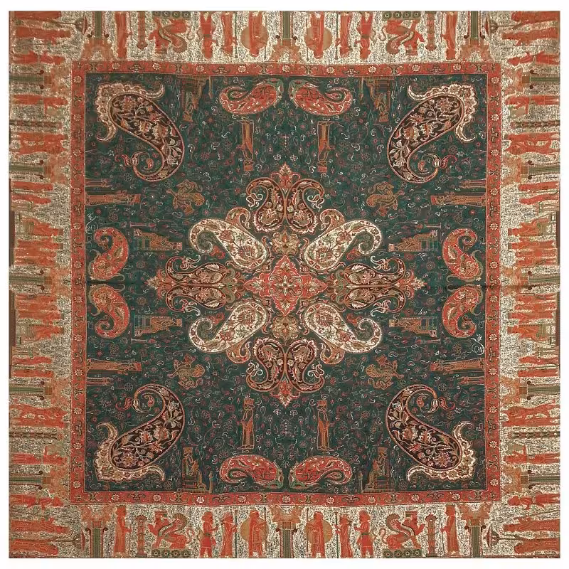 رومیزی مربع ترمه ابریشم کد TRM28