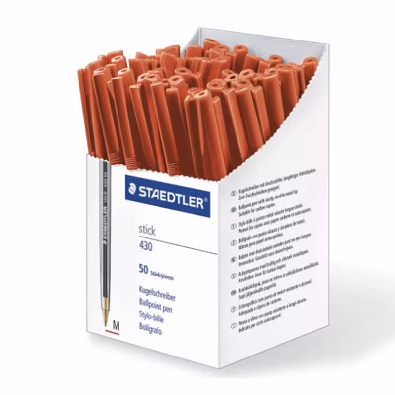 خرید خودکار قرمز استدلر مدل Stick 430 M خودکار بسته 50 عددی