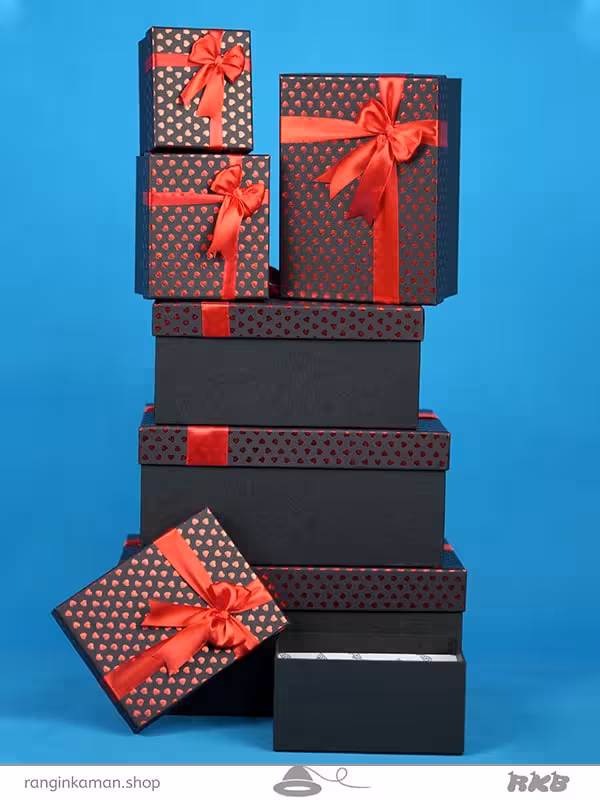 جعبه کادو مستطیل طلاکوب کد Golden rectangular gift box 4702