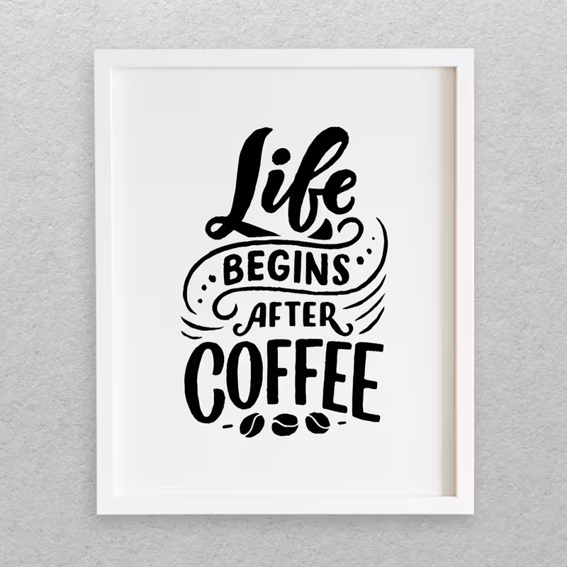 تابلو مدل نوشته انگلیسی طرح COFFEE کد 725 | دنیای قاب