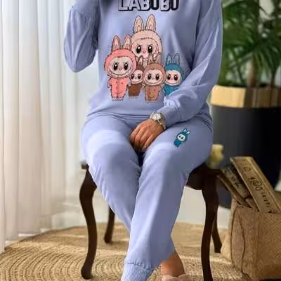 ست راحتی labubu پنبه سنگشور