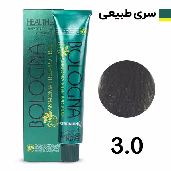 رنگ مو بدون آمونیاک بلونیا سری طبیعی رنگ قهوه ای تیره شماره3 Bologna