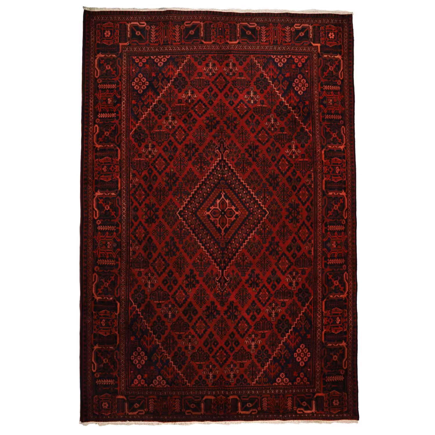 فرش قدیمی دستباف هفت متری طرح ترنج