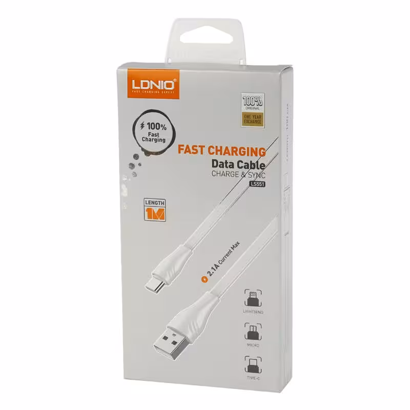 کابل شارژر الدینیو سیم گرد مدل LS551 micro