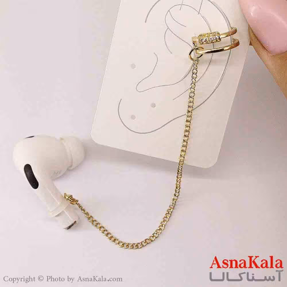 گوشواره ایرکاف ایرپاد طرح پیچی نگینی دخترانه استیل کد GSH151231W