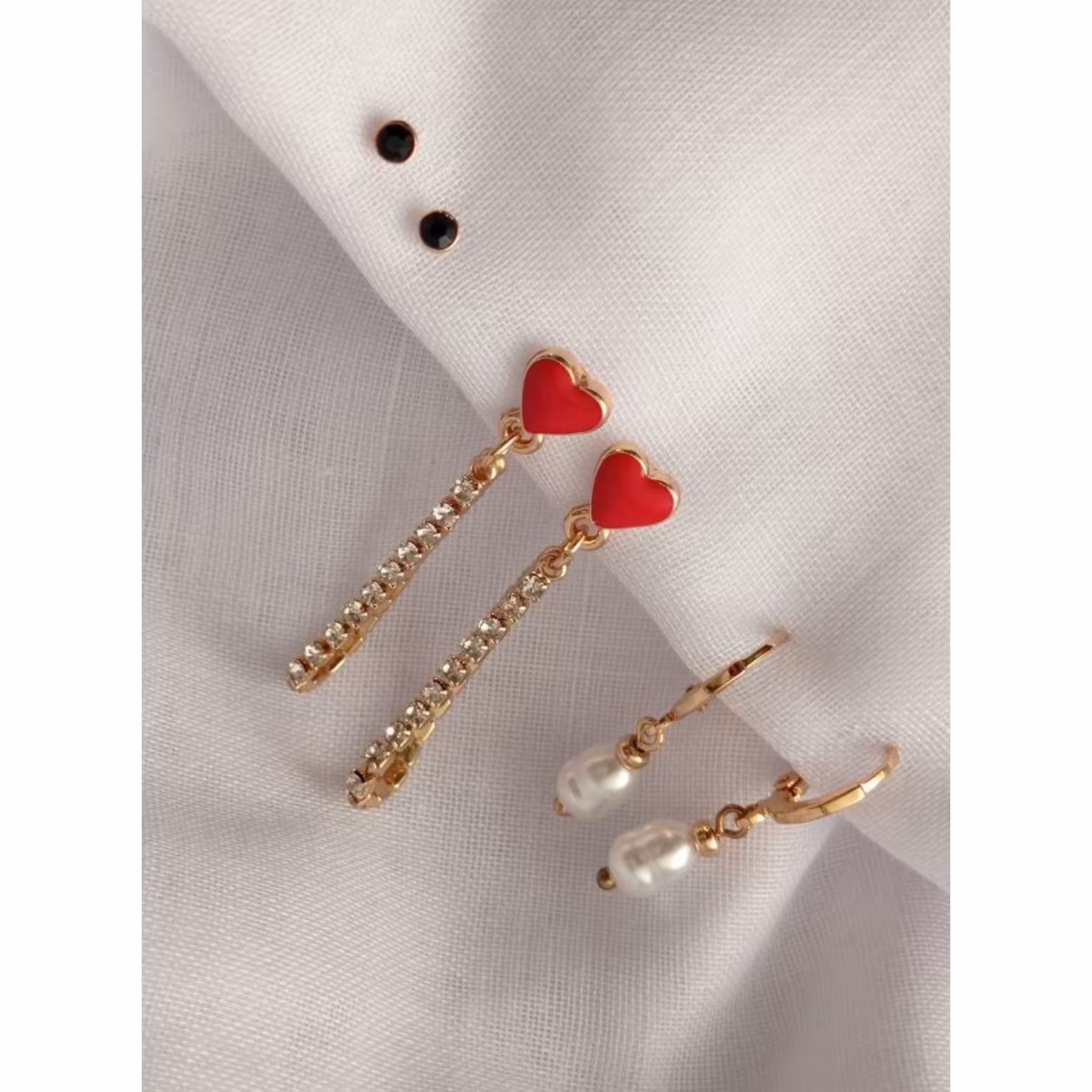 پک گوشواره قلب گوشواره قلب قرمز گوشواره مجلسی پک گوشواره گوشواره مروارید گوشواره مروارید پرورشی گوشواره رنگ ثابت