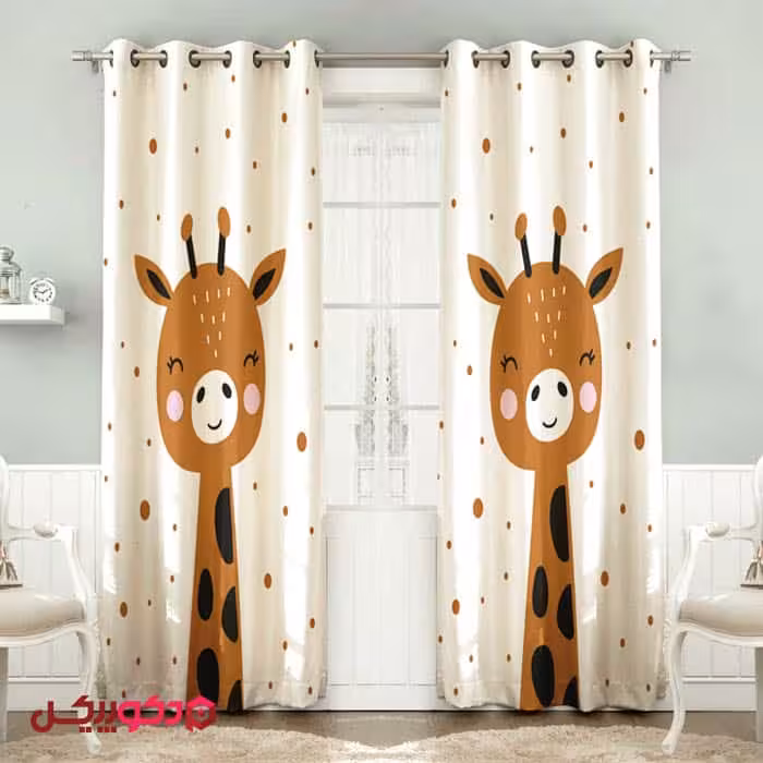 پرده تصویری کارتونی زرافه BD1547
