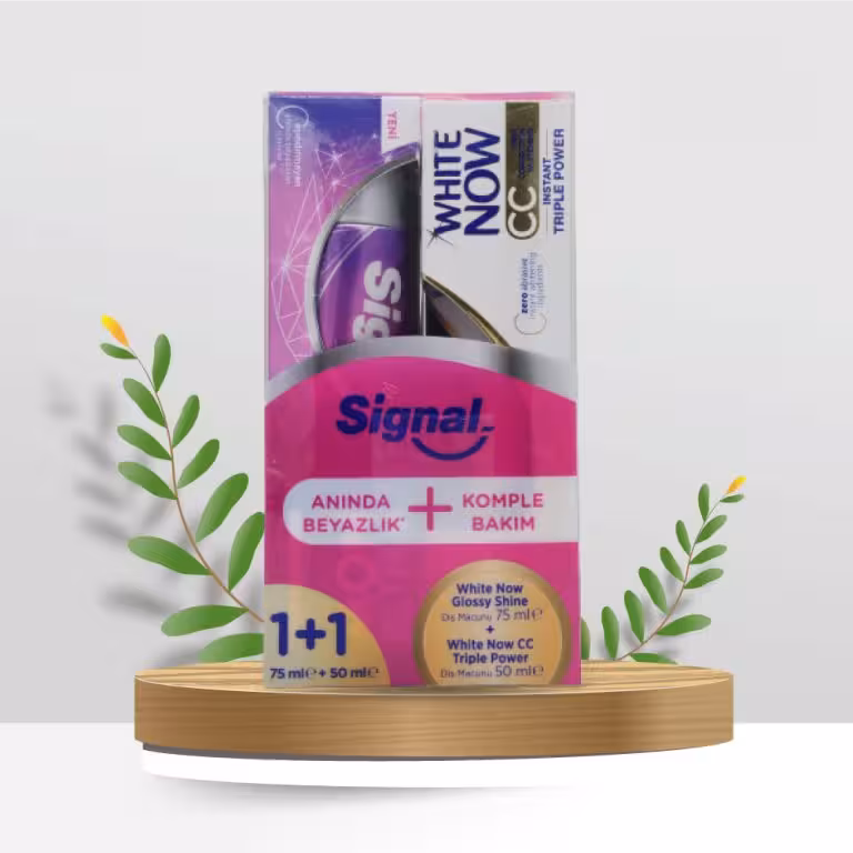 خمیر دندان سیگنال وایت ناو مدل Glossy Shine  مکمل سفیدکننده CC