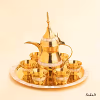 ست قهوه خوری برنجی صدفی