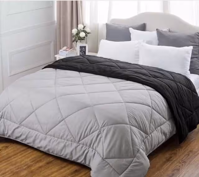 روتختی میکرو هتلی ساده رنگی طوسی روشن و مشکی