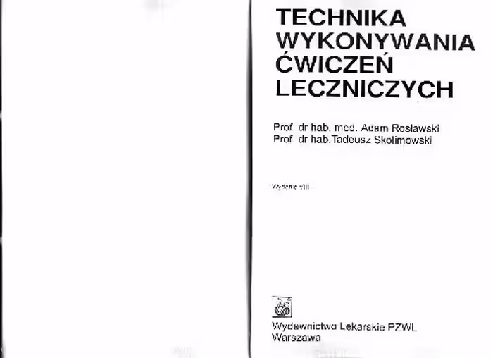 خرید و دانلود نسخه کامل کتاب Technika wykonywania cwiczen leczniczych