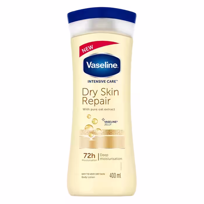 لوسیون بدن وازلین پوست خشک Dry Skin Repair حاوی جو دو سر حجم 400 میلی