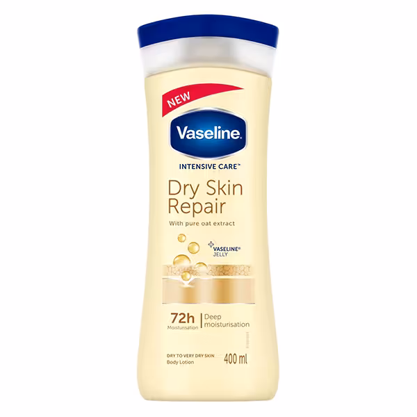 لوسیون بدن وازلین پوست خشک Dry Skin Repair حاوی جو دو سر حجم 400 میلی