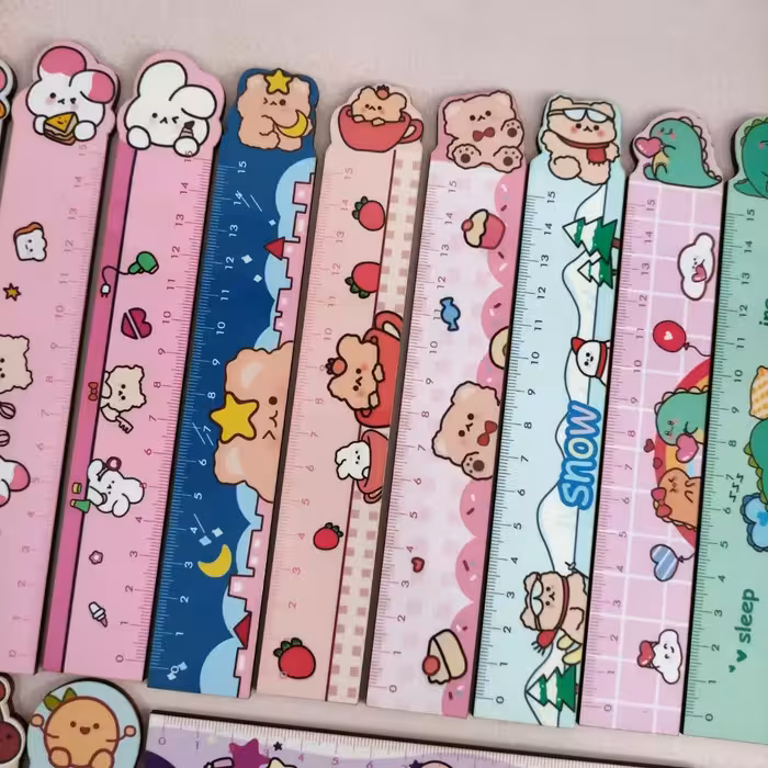 لوازم التحریر فانتزی خط کش چوبی طرح کیوت 15 سانت