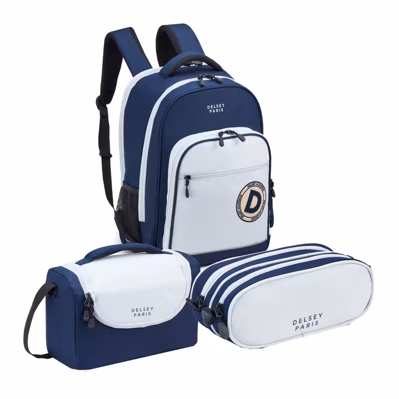 کوله پشتی مدرسه دلسی مدل  ACADEMIE Back to School 2025 به همراه جامدادی و کیف غذا | چاوه