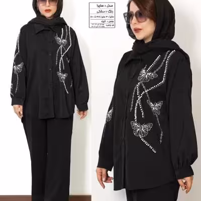 مانتو مجلسی کرپ الیزه مدل سایرا