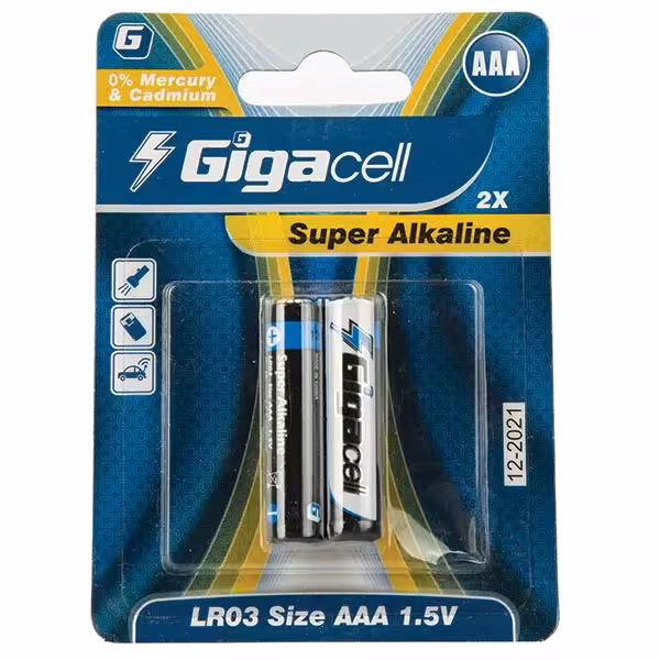 باتری نیم قلمی سوپر آلکالاین 2 عددی کارتی گیگاسل