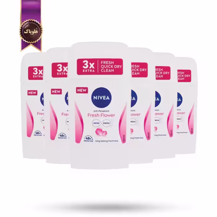 6 عدد مام استیک ضد تعریق زنانه نیوا Nivea مدل رایحه گل‌های تازه Fresh Flower حجم 50 میلی‌ لیتر (اورجینال)