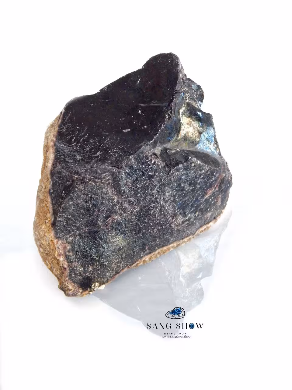 سنگ ابسیدین سیاه Black Obsidian اصل و معدنی بر روی بستر S525