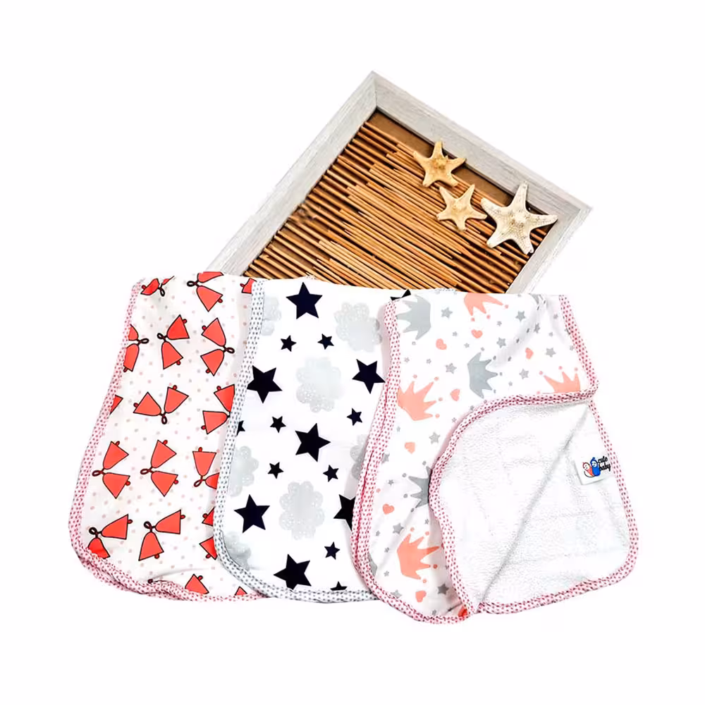 دستمال آروغ گیر ارگانیک سه عددی نوزادی cute baby