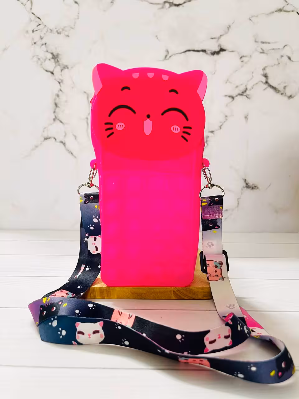 کیف سیلیکونی پاپتی  و جامدادی طرح گربه