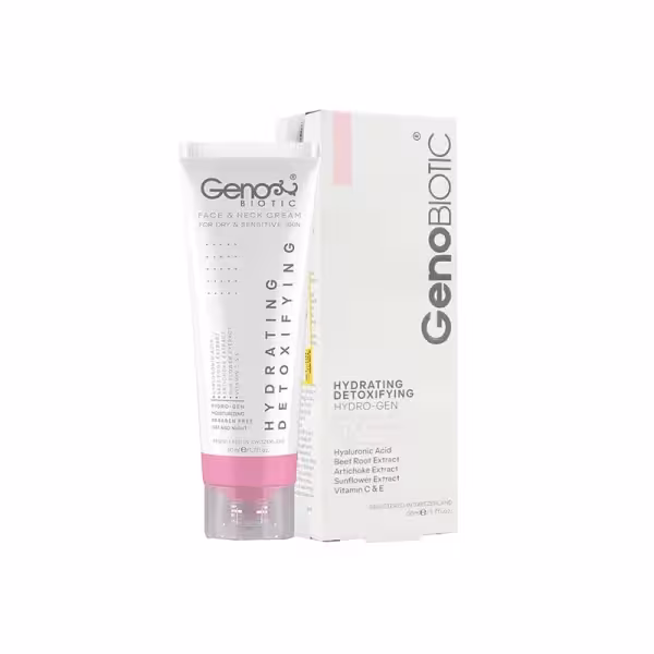 کرم رطوبت رسان صورت و گردن ژنوبایوتیک مناسب پوست خشک و حساس 50 میلی لیتر