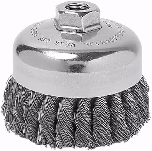 گره برس چرخ سیمی فولاد ضد زنگ 6" x 5/16" x 5/8-11 متابو