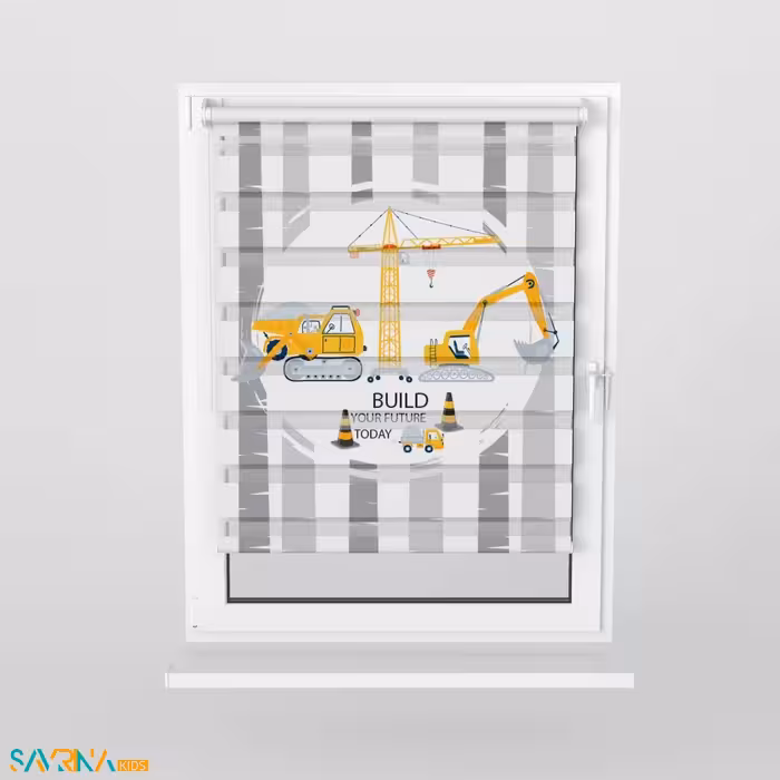 پرده زبرا بچگانه طرح جرثقیل کد A2759