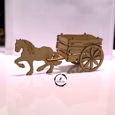 پازل چوبی سه بعدی گاری