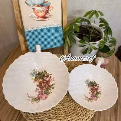 کاسه صدفی گلدار دو سایزی