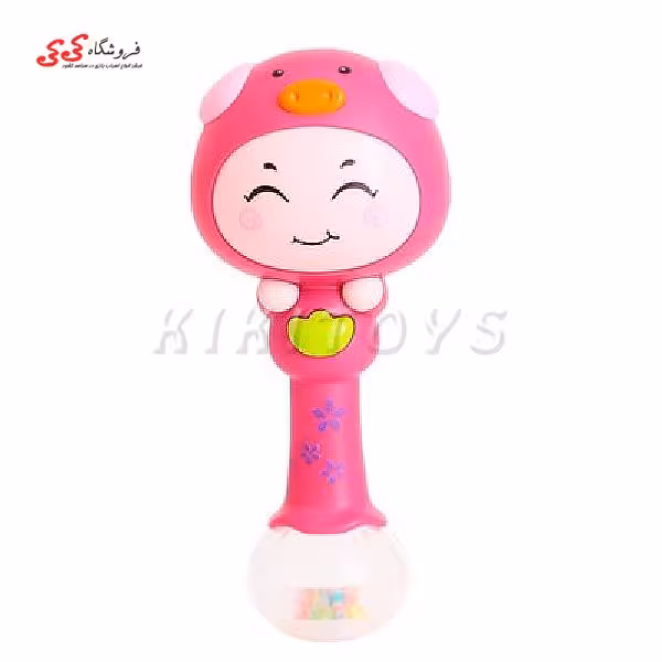 اسباب بازی جغجغه موزیکال هولی تویز12 3101 صورتی Hulie Toys