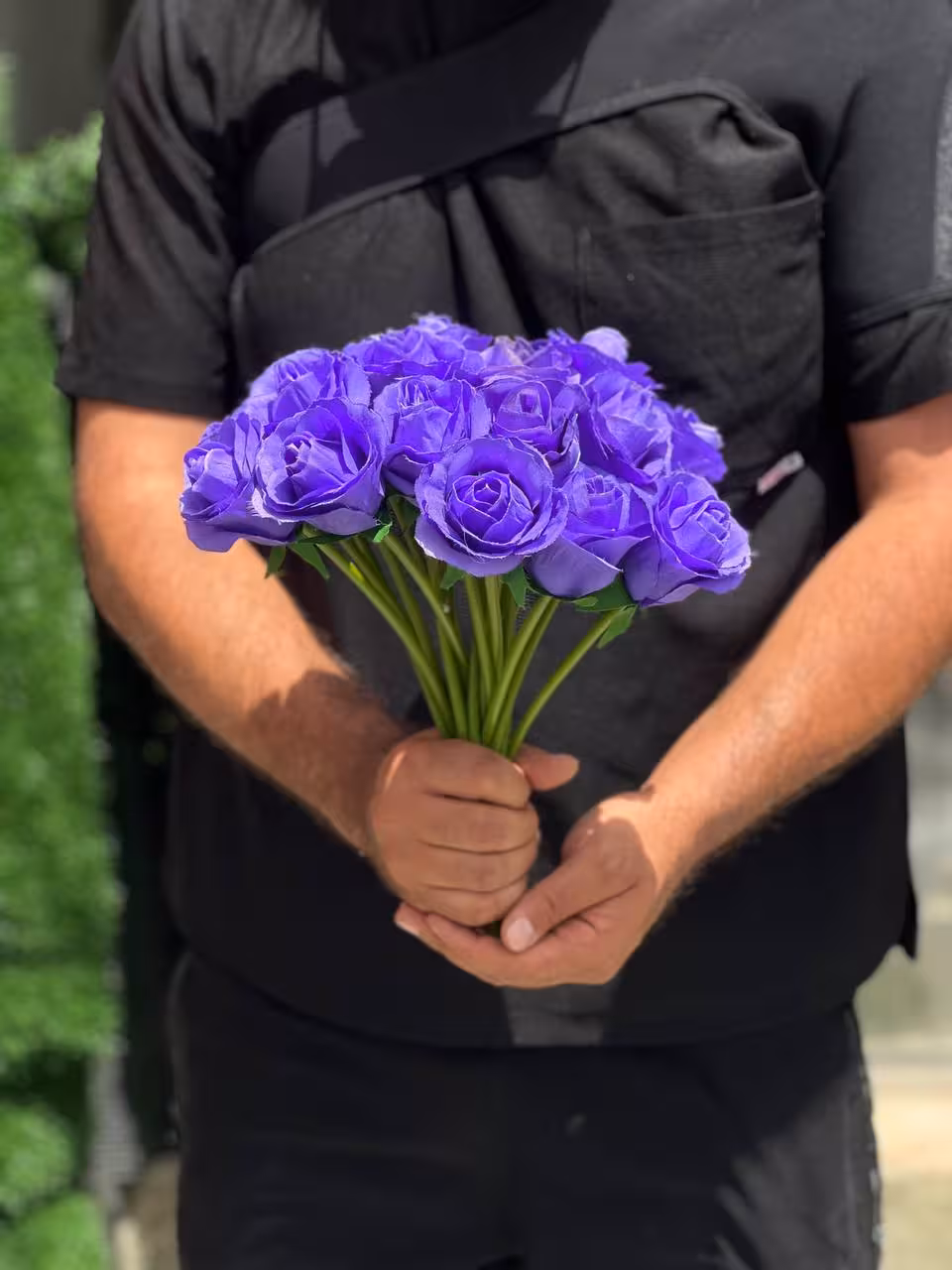 رز بنفش مصنوعی 10 شاخه (سرگل باز)