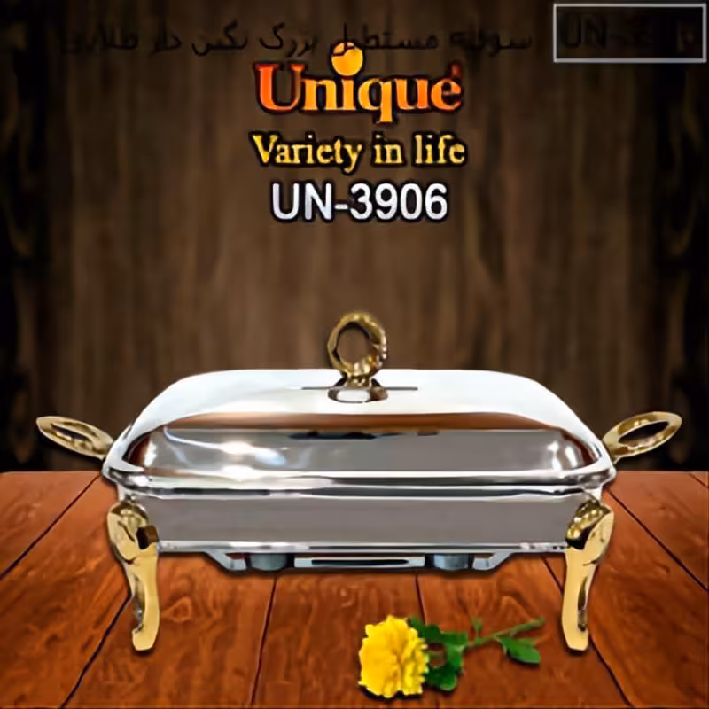 سوفله مستطیل بزرگ نگین دار طلایی یونیک  uniqe