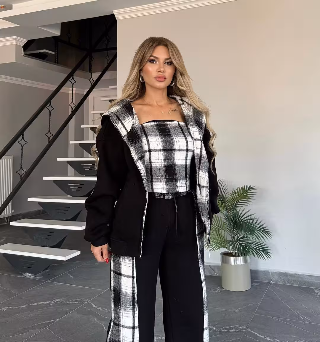 هودی کراپ شلوار جنس گلکسی اعلا و پشمی