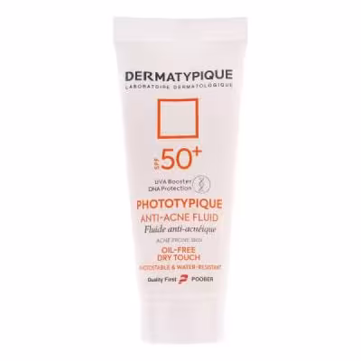 فلوئید ضد آفتاب بدون رنگ درماتیپیک مدل anti acne محافظ UVA،UVB مناسب برای انواع پوست حجم 40 میلی لیتر