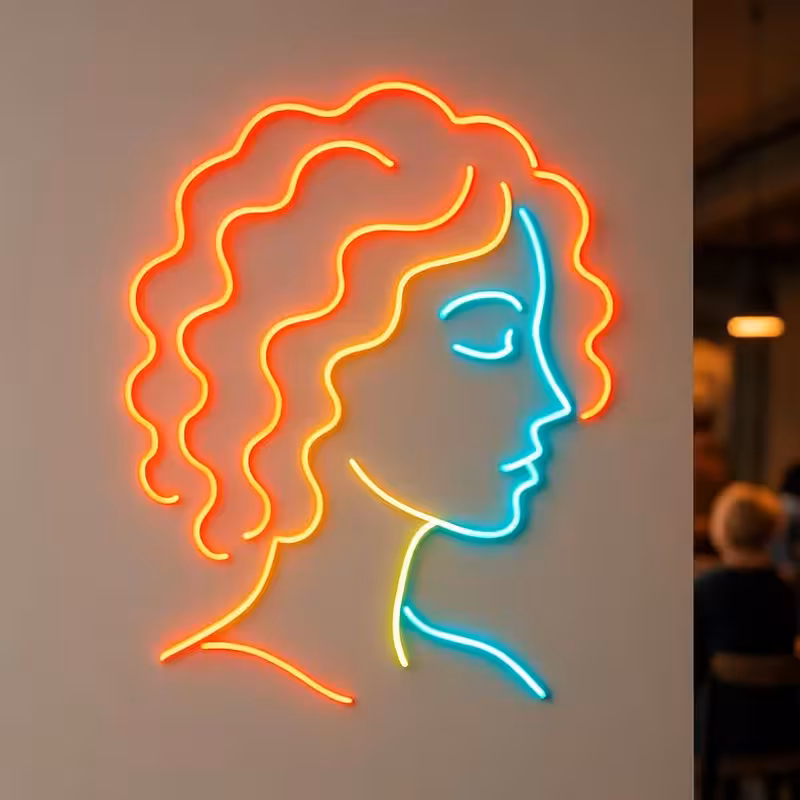 تابلو نئون طرح آرایشگاه زنانه کد JOB018