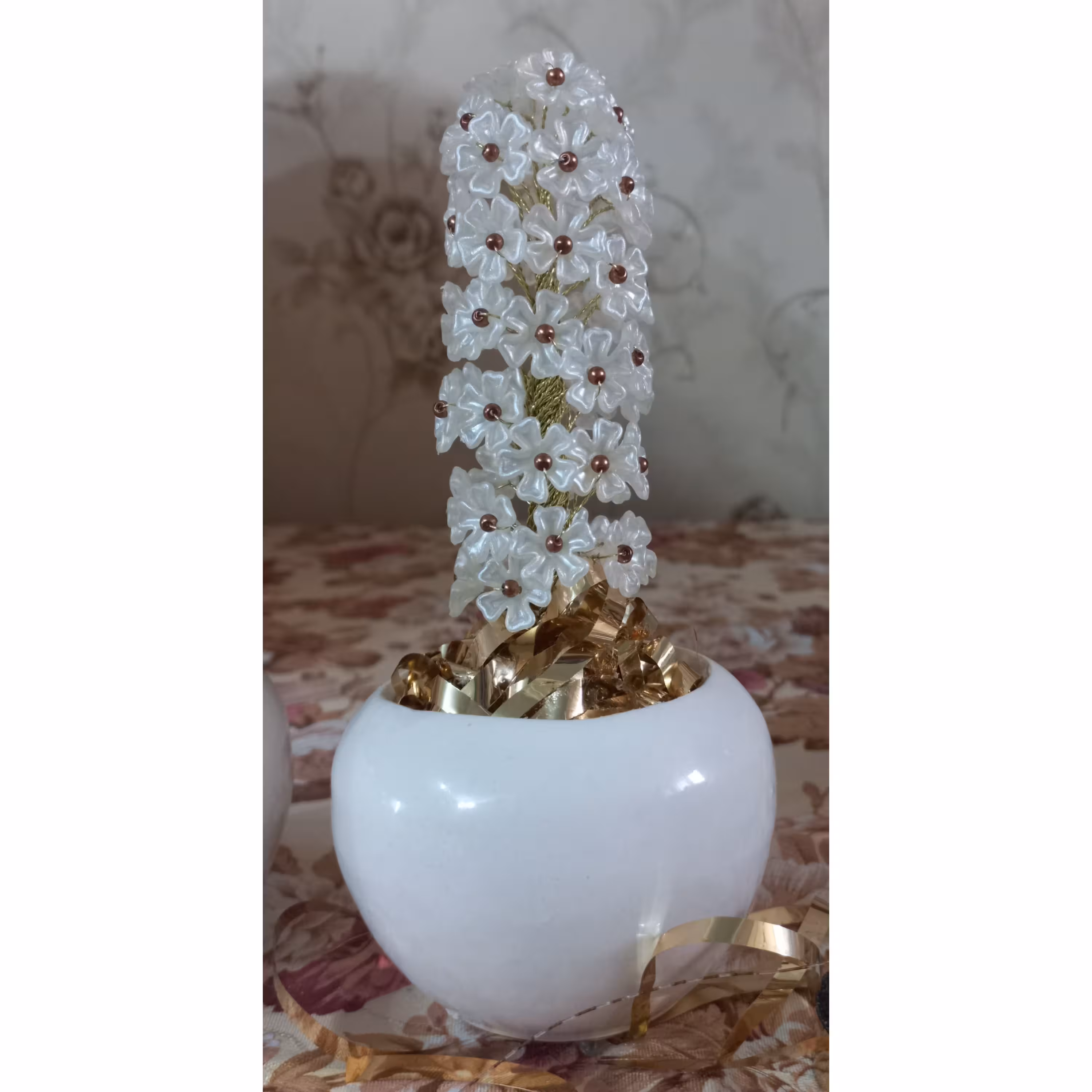 گل کریستالی سفید  تک عددی سایز متوسط 