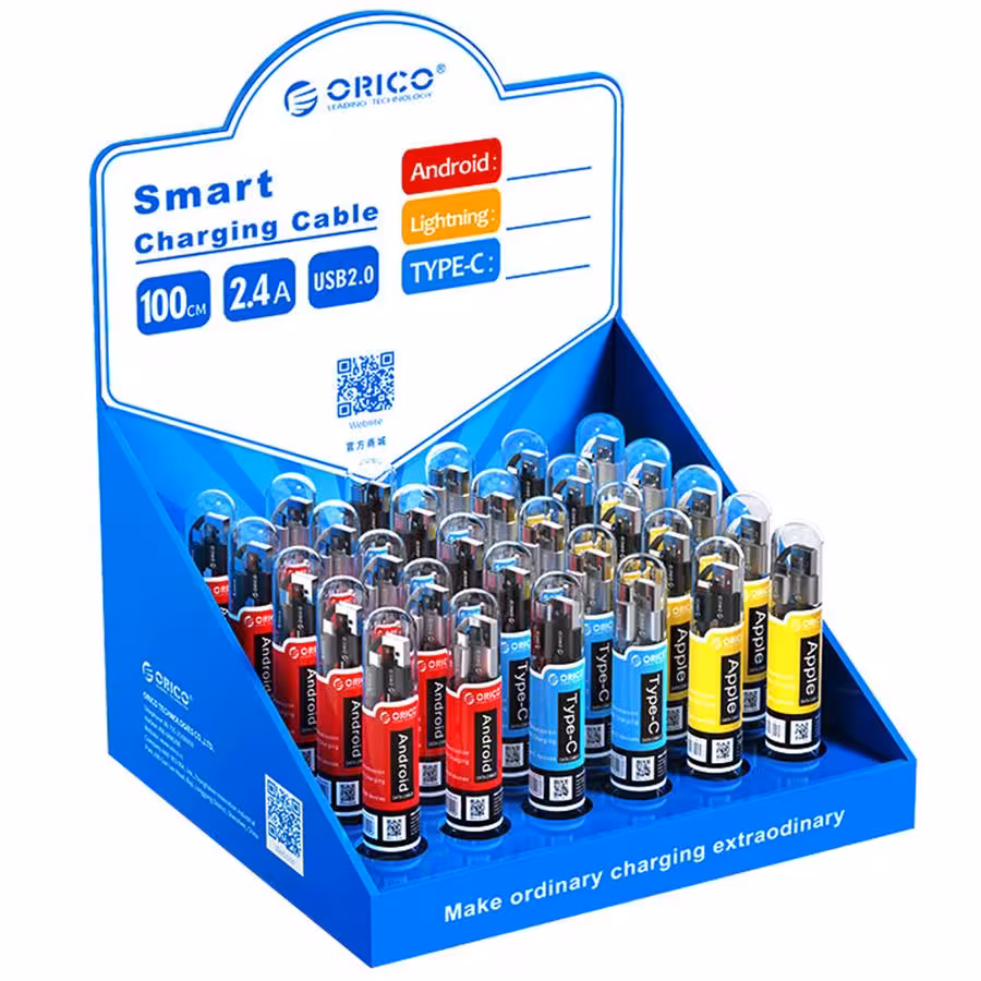 کابل تبدیل USB به microUSB و USB-C و لایتنینگ اوریکو مدل SGX-NL-30 بسته 30 عددی